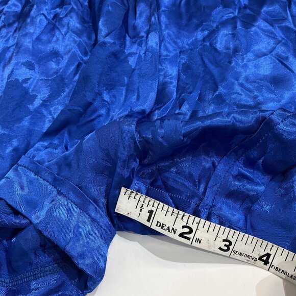 Shore Romper Womens S Blue Satin Floral Faux Wrap Flowy Tropical Vacation - Picture 4 of 12